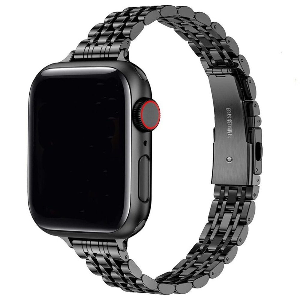 NEW Slim BLACK Strap Chain Stainless Band For Apple Watch